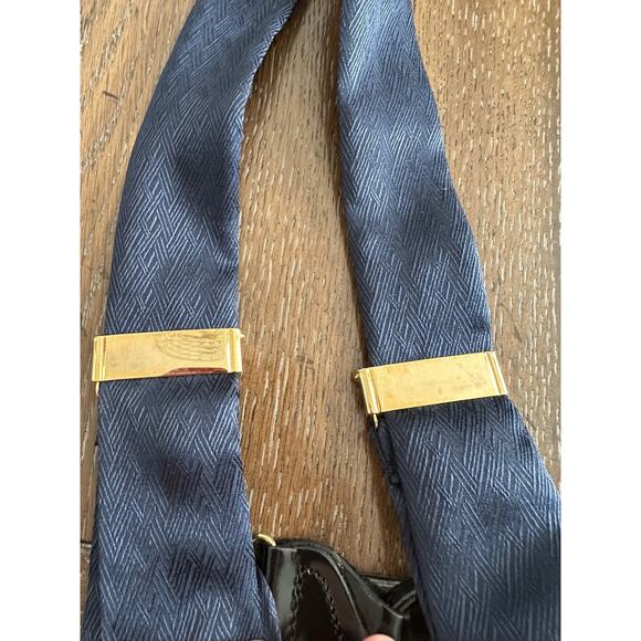 New Men's X-Long Navy 100% Silk Suspenders B&G NY Adjustable Formal Dress - Picture 6 of 6